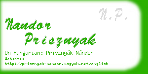 nandor prisznyak business card